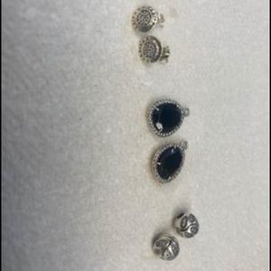 Pandora black stone earring without hoops.